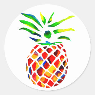 Funky ananas coole kunst ronde sticker
