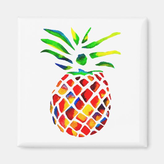 Funky ananas kunst magneet (Voorkant)