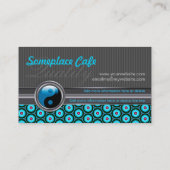 Funky Aqua Design Argent Style Café Carte de visit (Dos)