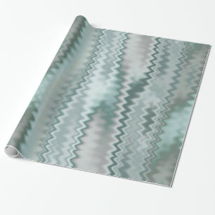 Funky Aqua Random Zig Zag Fractal Patroon Cadeaupapier