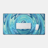 Funky Aqua Turquoise Turquoise Blue Spiral Art Mot (Clavier et souris)
