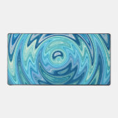 Funky Aqua Turquoise Turquoise Blue Spiral Art Mot (Recto)
