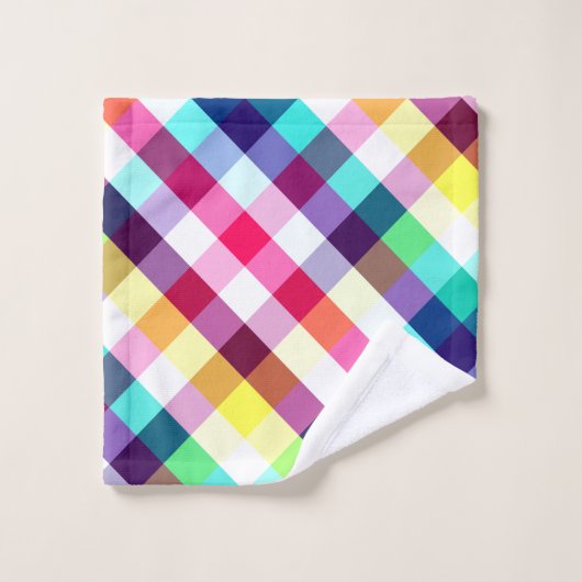 Funky Arc-en-ciel Plaid Motif Lashcloth (Gant de toilette)
