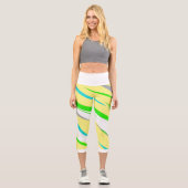 Funky Art Abstrait Turquoise Blue Green Leggings (Recto)