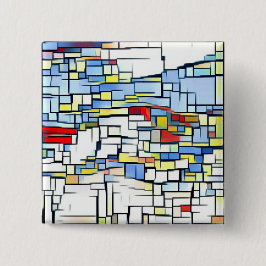 Funky Art Badge Vierkante Button 5,1 Cm