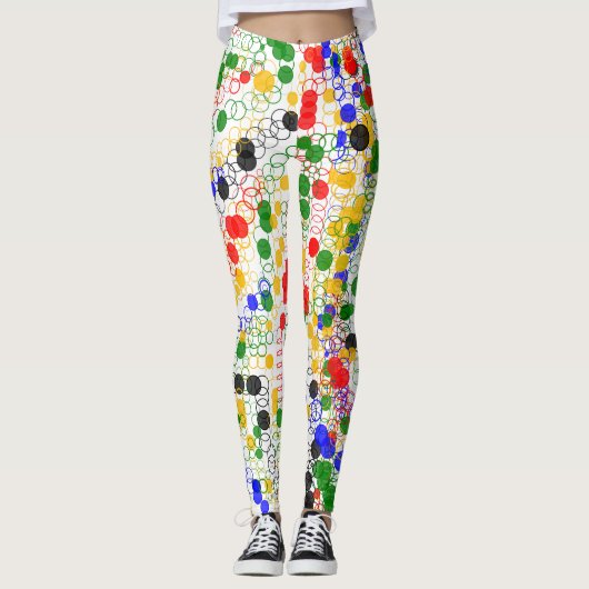 Funky Art Deco Circle Rings Leggings (Voorkant)