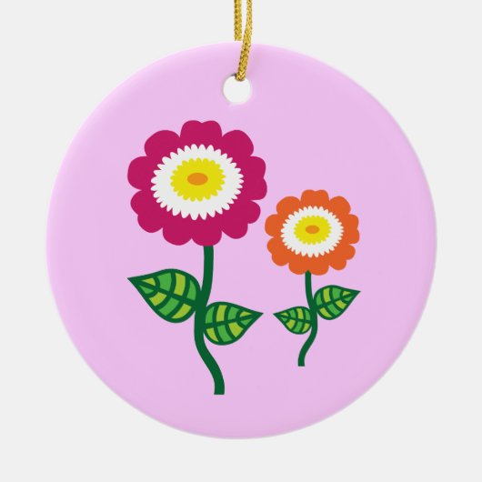Funky Art Flowers Keramisch Ornament (Voorkant)