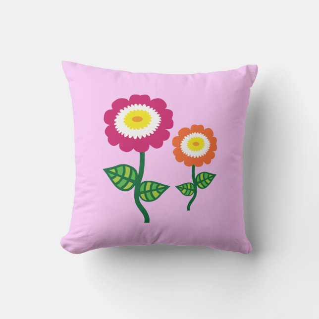 Funky Art Flowers Kussen (Voorkant)