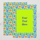 Funky Art Nouveau Aquarelle Florale Invitation (Devant / Derrière)