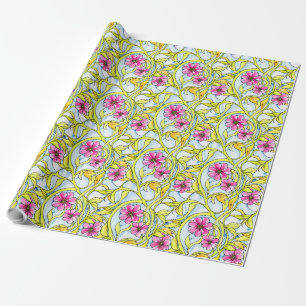Funky Art Nouveau Waterverf bloemenmotief Cadeaupapier