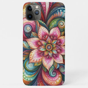 Funky Artistieke Kleurrijke Paisley Bloemrijke Kun iPhone 11 Pro Max Hoesje