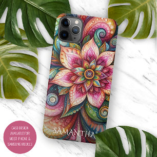 Funky Artsy Kleurrijke Paisley Floral Art Pattern iPhone 11 Pro Max Hoesje