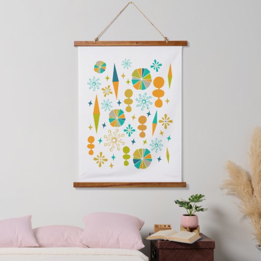 Funky Atomic Age Vormt Starburst Midcentury Hangend Wandkleed (Slaapkamer)