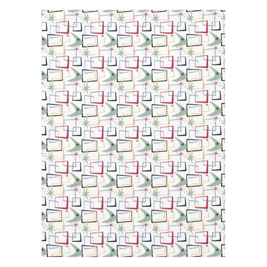 Funky Atomic Boomerangs Sterren Pleinen Midden Eeu Tafelkleed (Voorkant)