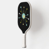 Funky Atomic Starburst in Black Mid Century Retro Pickleball Paddle (Links)