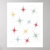 Funky Atomic Starburst Mid Century Patroon Poster (Voorkant)