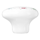 Funky Atomic Starbursts 1950 Midden eeuw Keramische Knop (Zijkant)