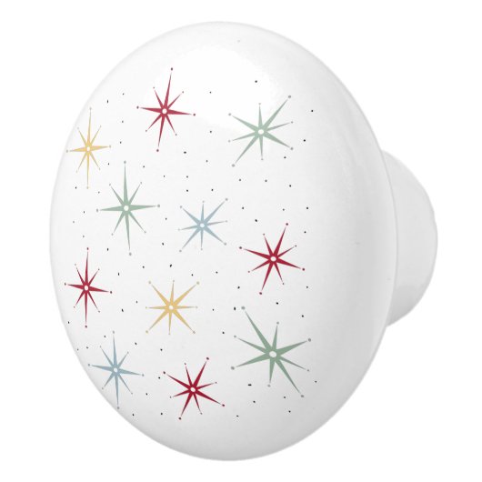 Funky Atomic Starbursts 1950 Midden eeuw Keramische Knop (Rechts)