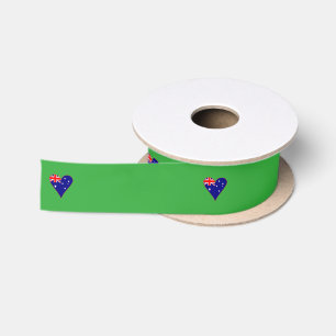 Funky Australië Hart Vlag Groene Achtergrond Lint