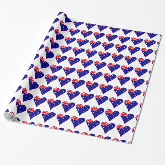 Funky Australië Hart Vlag Rode Rand Tegel Cadeaupapier