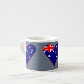 Funky Australië Hart Vlag Rood Rand Grijze Achterg Espresso Kop