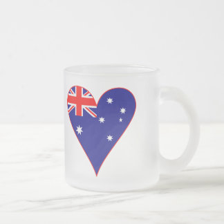 Funky Australië Hart Vlag Rood Rand Matglas Koffiemok