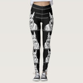 Funky B&W German Shepherd Chien Leggings (Devant)
