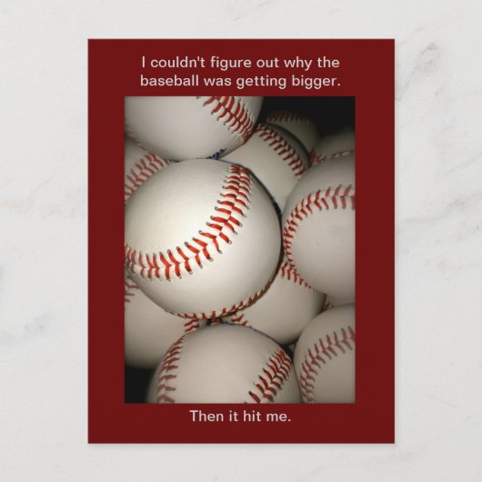 Funky Baseball Carte Postale, Puns, Sports de Post (Devant)