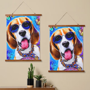 Funky Beagle Dog Hangend Wandkleed