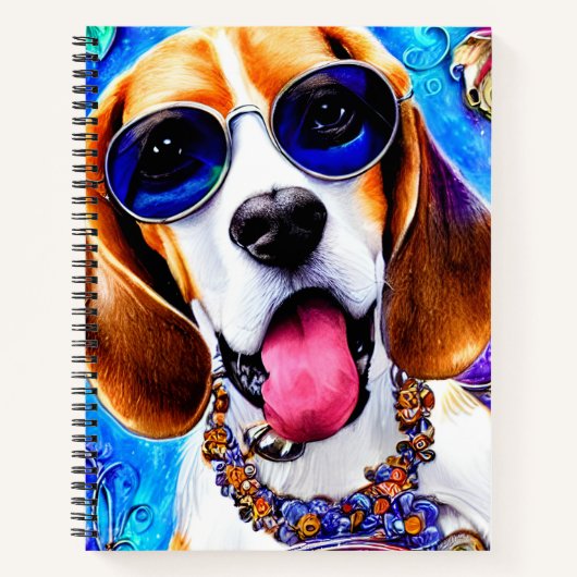 Funky Beagle Dog Notitieboek (Voorkant)