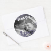 Funky Bedankt dat je met je foto trouwt. Ronde Sticker (Envelop)