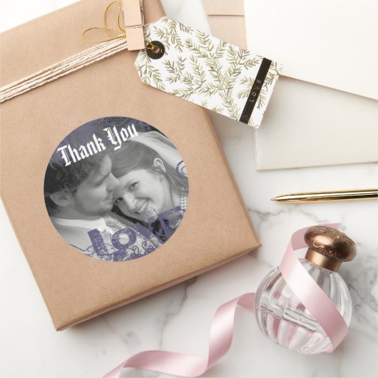 Funky Bedankt dat je met je foto trouwt. Ronde Sticker (Geschenken)