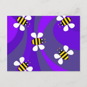 Funky bijen briefkaart
