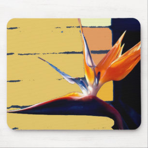 Funky Bird of Paradise Tropic Flower Mousepad Muismat