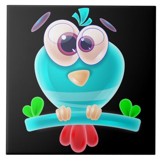 Funky Birdie Groove Tile Tegeltje (Voorkant)