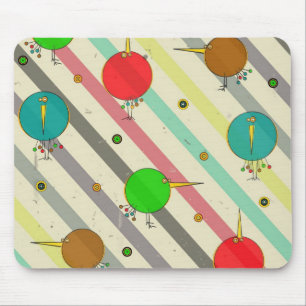 Funky Birds Striped Mousepad Muismat
