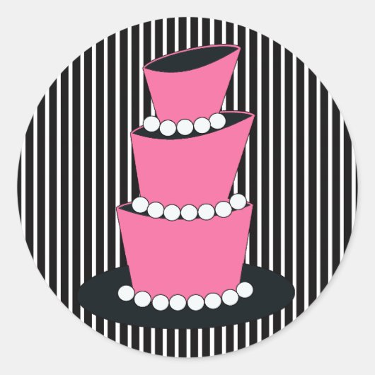 Funky Birthday Cake Envelope Seals Ronde Sticker (Voorkant)