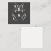 Funky Black and White Wolf Face Head Sketch Informatiekaartje (Voorkant / Achterkant)