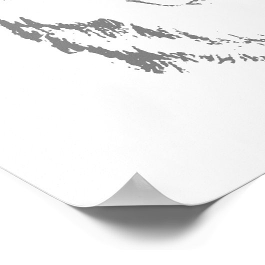 Funky Black and White Wolf Face Head Sketch Poster (Hoek)