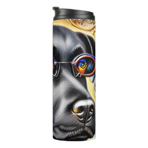 Funky Black Labrador Thermosbeker
