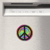 Funky Black Peace Sign Magneet (Insitu (Vaatwasser))
