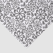 Funky black white flowers Tie Tissuepapier (Detail)