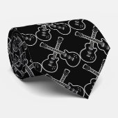 Funky Black & White Guiters Stropdas (Opgerold)