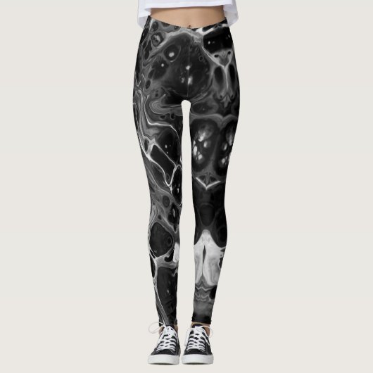 Funky Black & White Leggings (Voorkant)