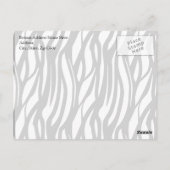 Funky Black/White Zebra Monogram Briefkaart (Achterkant)