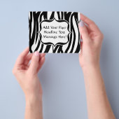 Funky Black/White Zebra Monogram Flyer (Hand)