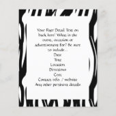 Funky Black/White Zebra Monogram Flyer (Achterkant)