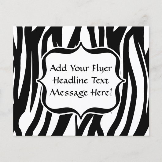Funky Black/White Zebra Monogram Flyer (Voorkant)