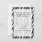 Funky Black/White Zebra Monogram RSVP Kaartje (Achterkant)