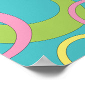 Funky Blauwe Cirkels Poster (Hoek)